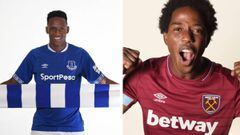 Yerry Mina y Carlos S&aacute;nchez ser&aacute;n importantes en el Everton y West Ham esta temporada 2018/2019 en la Premier 