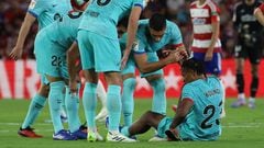 Koundé was forced off in the LaLiga game against Granada, which Lewandowski, de Jong, Raphinha and Pedri all missed through injury.