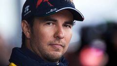 Sergio Perez of Mexico and Oracle Red Bull during TV interview after the qualifying ahead of the F1 Grand Prix of Great Britain at Silverstone on July 2, 2022 in Northampton, United Kingdom. (Photo by Jose Breton/Pics Action/NurPhoto via Getty Images)