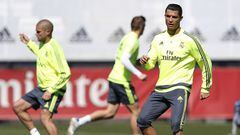 CR7 during Monday&#039;s training session