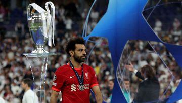 Salah tras la derrota en la final de la Champions League contra el Real Madrid.