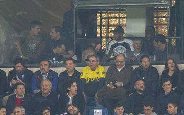 Leo Messi in the President's box at the Bernabéu for the Copa Libertadores final