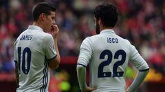James Rodr&iacute;guez e Isco compitieron en varios partidos por ser titulares en el Madrid, al final el espa&ntilde;ol gan&oacute; la partida