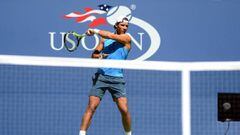 Rafa Nadal se ejercita en las pistas del US Open.