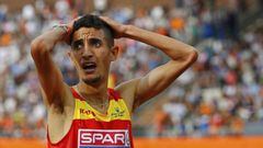 Athletics - European championships - Men&#039;s 500m relay final - Amsterdam - 10/7/16 Spains Ilias Fifa reacts after winning  REUTERS/Michael Kooren 