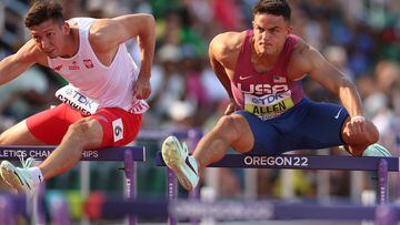 Track athlete and NFL wide receiver Devon Allen was disqualified from the 110-meter hurdles for a false start that was not quite visible to the naked eye.