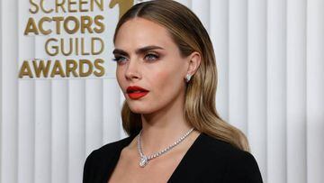 LOS ANGELES, CALIFORNIA - FEBRUARY 26: Cara Delevingne attends the 29th Annual Screen Actors Guild Awards at Fairmont Century Plaza on February 26, 2023 in Los Angeles, California. (Photo by Frazer Harrison/Getty Images)