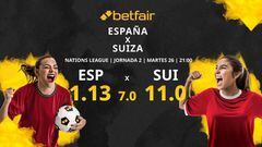 España vs. Suiza: horario, TV, estadísticas, clasificación y pronósticos Nations League femenina