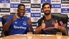 Yerry Mina y Andr&eacute; Gomes firman con el Everton 