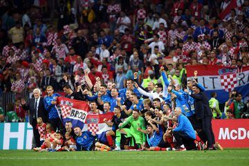 Los jugadores croatas celebraron la clasificación para la final del Mundial.