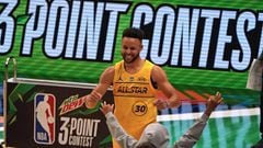 La exhibición de Curry en el concurso de triples: ojo al 'tiro imposible' del final