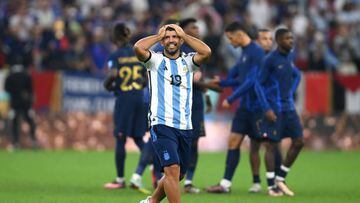 LUSAIL CITY, QATAR - DECEMBER 18: Sergio Aguero, former Argentina player celebrates after winning the FIFA World Cup during the FIFA World Cup Qatar 2022 Final match between Argentina and France at Lusail Stadium on December 18, 2022 in Lusail City, Qatar. (Photo by Mike Hewitt - FIFA/FIFA via Getty Images)