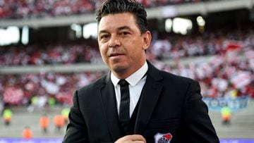 BUENOS AIRES, ARGENTINA - SEPTEMBER 24: Marcelo Gallardo coach of River Plate looks on prior a match between River Plate and Talleres as part of Liga Profesional 2022 at at Estadio Mas Monumental Antonio Vespucio Liberti on September 24, 2022 in Buenos Aires, Argentina. (Photo by Marcelo Endelli/Getty Images)
