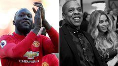 Im&aacute;genes del futbolista Romelu Lukaku con el Manchester United aplaudiendo al p&uacute;blico y del rapero Jay Z con Beyonc&eacute;.