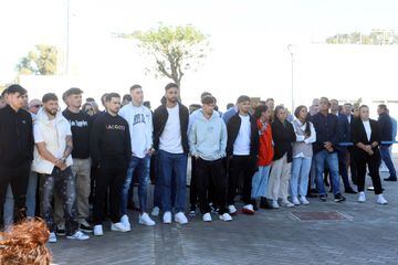 Jugasores del Málaga en la inauguración de La Academkia.