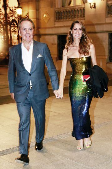 Mar Saura y Javier Revuelta en la fiesta de cumpleaños de Luis Figo en el casino de Madrid.
