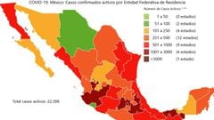 Mapa y casos de coronavirus en M&eacute;xico por estados hoy 14 de junio