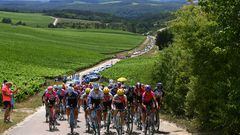 Imagen del pelotón durante la cuarta etapa del Tour de Francia Femenino avec Zwift.
