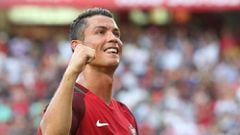 Cristiano Ronaldo, con Portugal, en el partido ante Estonia, &uacute;ltimo amistoso de la selecci&oacute;n lusa antes de la Eurocopa 2016.