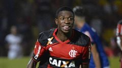 Vinicius Junior, con el Flamengo, su equipo. Est&aacute; triunfando en el Sudamericano Sub-17.