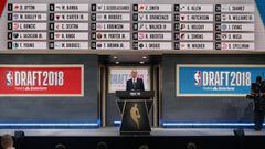 Jun 21, 2018; Brooklyn, NY, USA; NBA commissioner Adam Silver speaks at the conclusion of the first round of the 2018 NBA Draft at the Barclays Center. Mandatory Credit: Brad Penner-USA TODAY Sports
