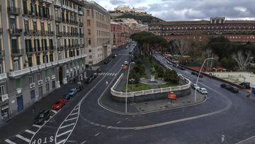 View of the empty street Nazario Sauro in Naples city, after the Italian government has imposed unprecedented national restrictions on controlling the coronavirus COVID 19.