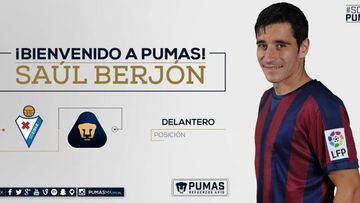 Pumas anuncia el fichaje de Saúl Berjón para el Apertura 2016