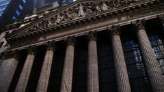 NEW YORK, NY - MAY 07: The front of the New York Stock Exchange (NYSE) stands along Wall Street as the coronavirus keeps financial markets and businesses mostly closed on May 07, 2020 in New York City. Hospitals in New York City, which have been especiall