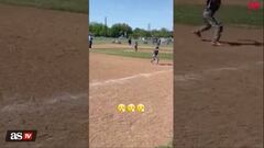 This video of a young boy has gone viral after he pulled off this impressive move to strike out his opponent.