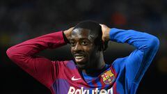 Barcelona's French forward Ousmane Dembele reacts during the Spanish league football match between FC Barcelona and RC Celta de Vigo at the Camp Nou stadium in Barcelona on May 10, 2022. (Photo by LLUIS GENE / AFP)
PUBLICADA 29/05/22 NA MA36 1COL