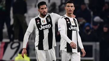 Emre Can y Cristiano Ronaldo en un partido de la Juventus.