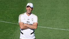 Zinedine Zidane, en un entrenamiento del Real Madrid.