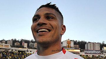 (FILES) This file photo taken on September 05, 2017 shows Peru&#039;s Paolo Guerrero celebrating at the end of their 2018 World Cup qualifier football match against Ecuador in Quito, on September 5, 2017. The one-year suspension ordered against Peruvian 
