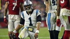 &quot;I&#039;m baaack!&quot; Quarterback Cam Newton is back in a Panthers uniform again and he is making his presence known, scoring two touchdown drives in eight minutes.