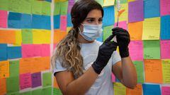 A healthcare worker prepares a dose of the Novavax Covid-19 vaccine at a pharmacy in Schwenksville, Pennsylvania, US, on Monday, Aug. 1, 2022. Novavax's protein-based Covid-19 vaccine received long-sought US emergency-use authorization in July, but use is likely to be limited. Photographer: Hannah Beier/Bloomberg via Getty Images
