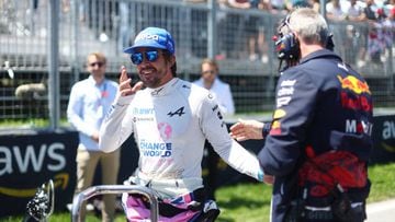 Fernando Alonso en la parrilla de salida del GP de Canadá.