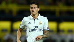 DORTMUND, GERMANY - SEPTEMBER 27:  James Rodriguez of Real Madrid in action during the UEFA Champions League Group F match between Borussia Dortmund and Real Madrid CF at Signal Iduna Park on September 27, 2016 in Dortmund, North Rhine-Westphalia.  (Photo