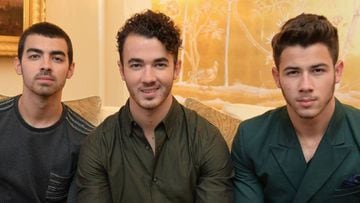 Los Jonas Brothers en el Mercedes-Benz Fashion Week, 2014.