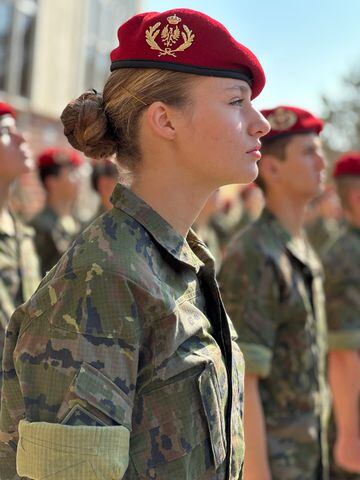 La princesa Leonor durante la instrucción militar en la Academia General Militar en Zaragoza. 