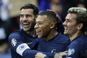 Goal machine | Mbappé celebrates scoring with France teammates.
