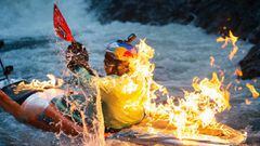 Rafa Ortiz busc&oacute; un nuevo reto en la disciplina del kayak. Salt&oacute; rodeado de fuego, por lo que debi&oacute; aguantar la respiraci&oacute;n durante varios segundos. As&iacute; lo explica.