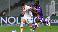 Momento del partido entre la Roma y la Fiorentina en la Serie A.