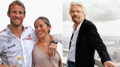 Imágenes de Jenson Button con su exmujer Jessica Michibata y de Richard Branson.