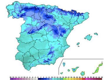 Temperaturas medias en España del 9 al 17 de abril entre 1981 y 2016. AEMET