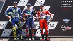 Rossi, Maverick y Dovizioso, la primera fila de Mugello.
