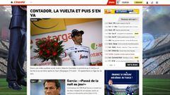 El diario L&acute;&Eacute;quipe lleg&oacute; a abrir su edici&oacute;n digital con el anuncio de la retirada de Alberto Contador.