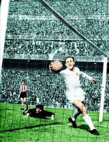 El 12-01-1964, San Mamés vio el último gol a domicilio en Liga de Di Stéfano con la camiseta del Madrid. También fue su último tanto en La Catedral ya que con el Espanyol no marcó. Los blancos derrotaron 2-3 al Athletic. Los otros goleadores fueron Amancio y Puskas.