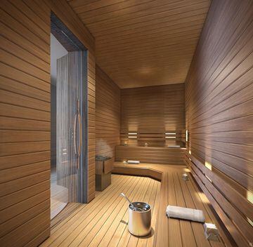 Entre los muchos detalles que tiene este ático de Miami, se encuentra una sauna privada donde el exfutbolista podrá relajarse cada vez que regrese a su domicilio de sus negocios, al igual que su familia.