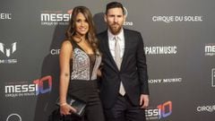 Antonella Roccuzzo and Leo Messi attend the Cirque Du Soleil inspired by Leo Messi premiere at Camp Nou FC Barcelona football stadium on January 31, 2019 in Barcelona, Spain.