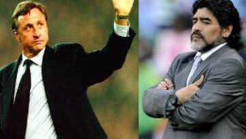 Maradona y Cruyff han incursionado como entrenadores.